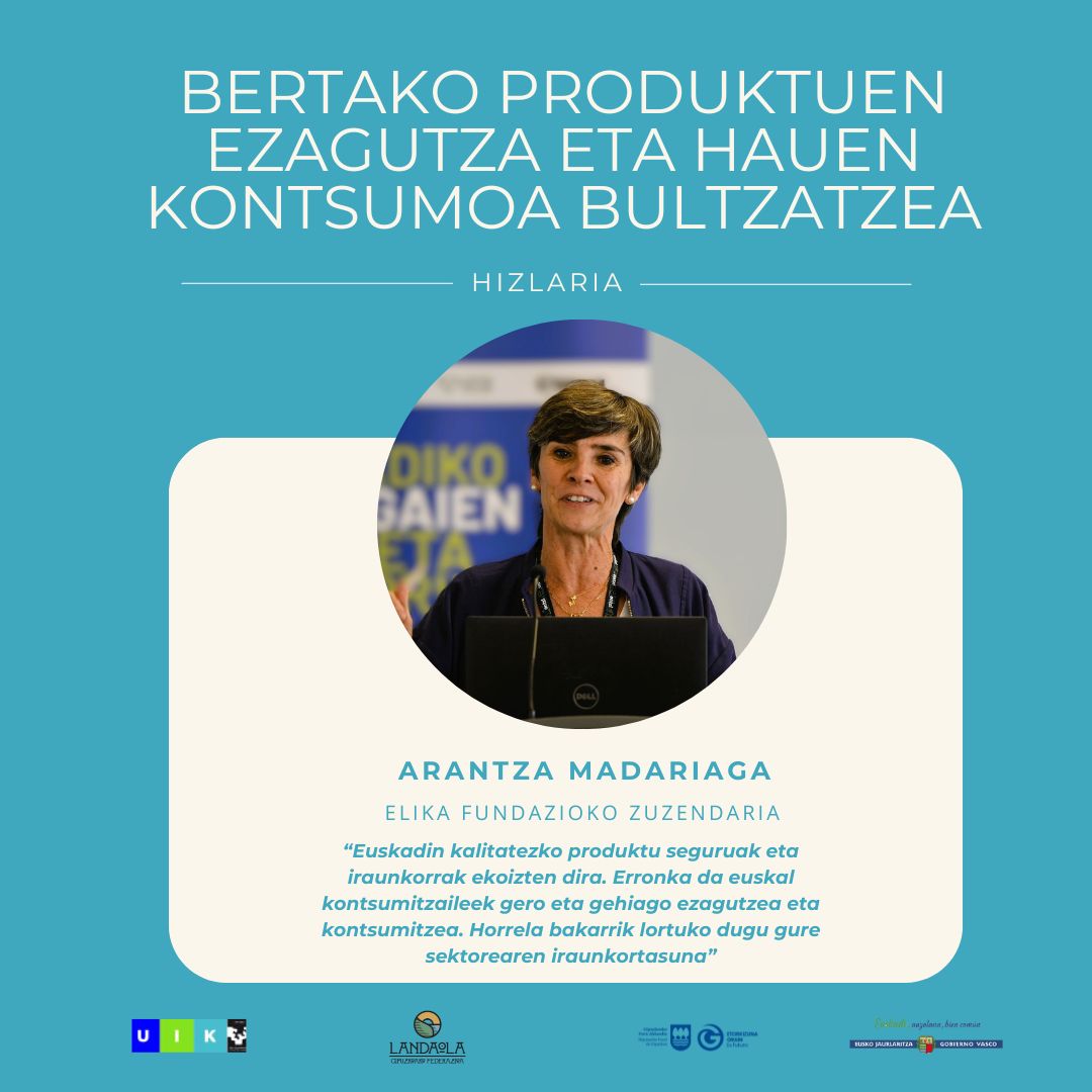 “BERTAKO PRODUKTUEN EZAGUTZA ETA HAUEN KONTSUMOA BULTZATZEA” ikastaroa.
Hizlariak ezagutzen: ARANTZA MADARIAGA, ELIKA FUNDAZIOKO ZUZENDARIA.
Irailak 27, Zaldibiko Goizane zentroan.
Informazioa eta matrikula: uik.eus/eu/jarduera/be…
#landaeremuasustatuz #uik