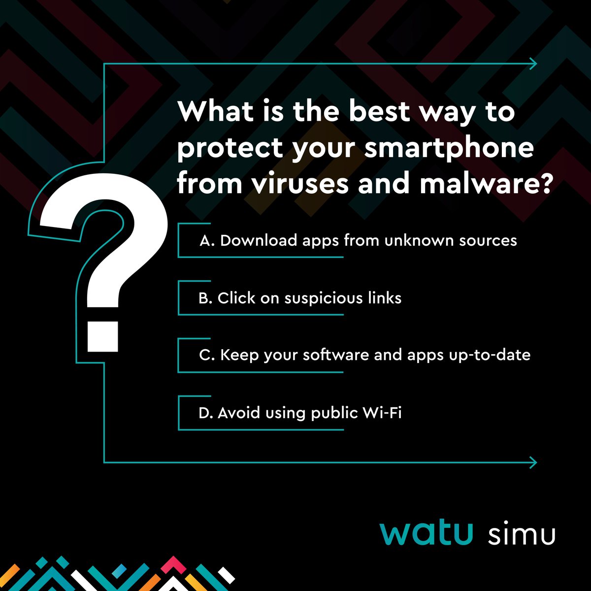 WatuSimu's tweet photo. Test your tech knowledge! 🤔 Tell us your answer in the comments below!

#WatuSimu #Kenya #Smartphone #SmartphoneFinancing #TGIF #Friday https://t.co/MQyakU8SxZ