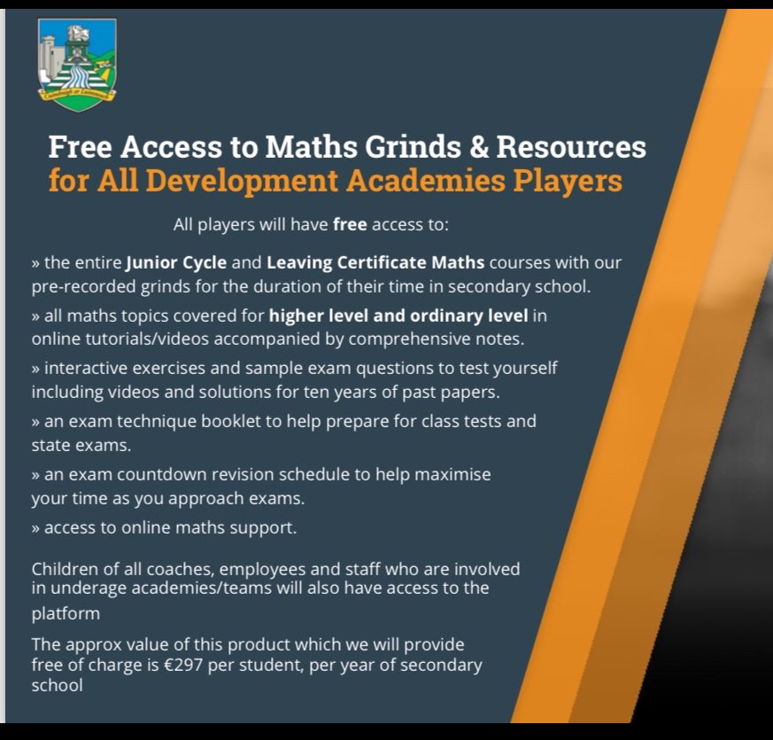 Limerick County board in conjunction with The Tuition Centre will be making this online programme available FREE to all hurling &amp; football academy players and coaches (for their children) going forward. More details to follow in the coming weeks.