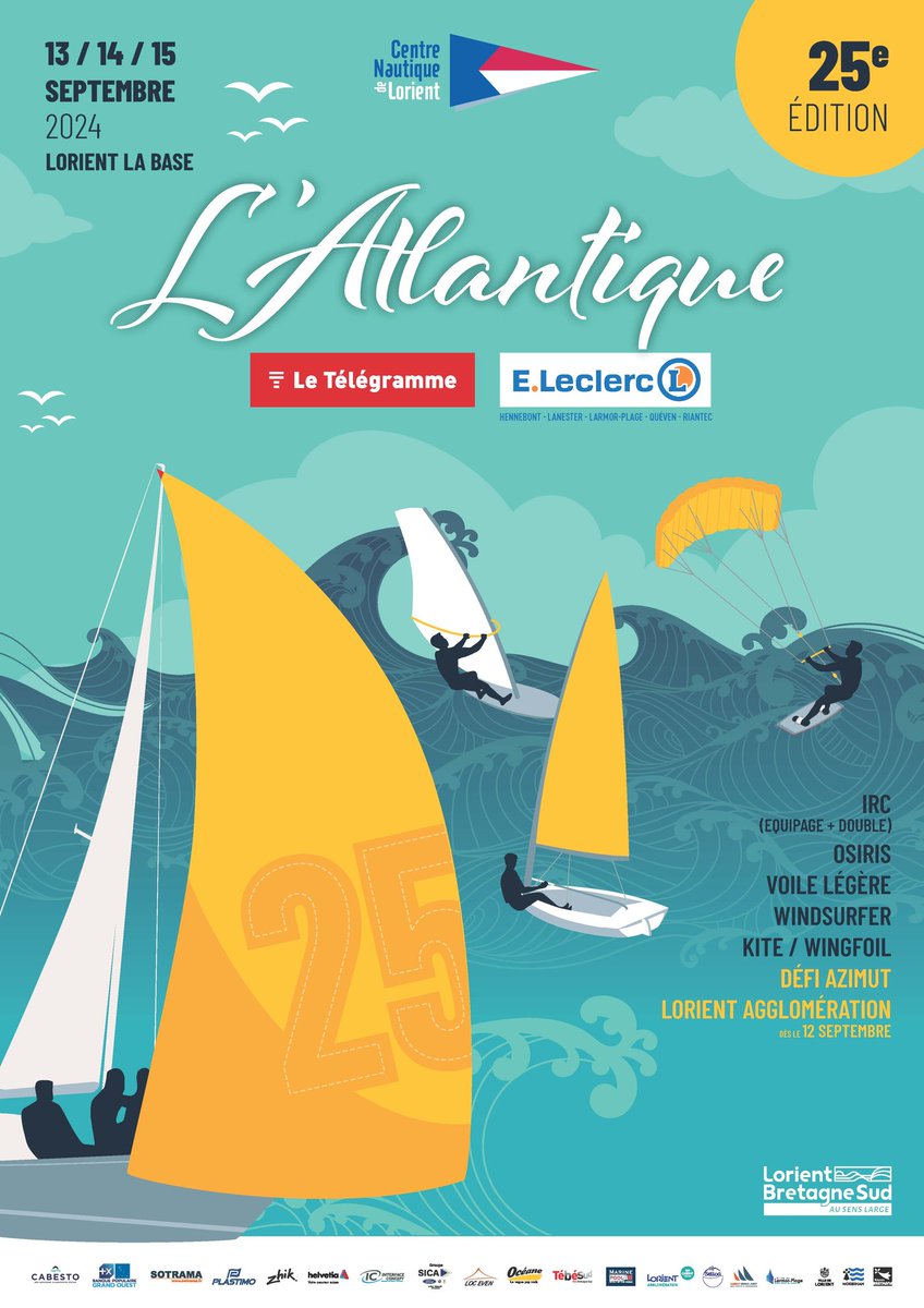 [ÉVÉNEMENT] Du 13 au 15 septembre, venez à Lorient La Base pour assister à cet incontournable régate qui mêle amateurs et semi-professionnels, amoureux de la voile. ⚓️

 ➡️ bit.ly/AtlantiqueLeTe…

<a href="/lorientagglo/">Lorient Agglo</a>

#CourseAuLarge #Sailing #LorientLaBase