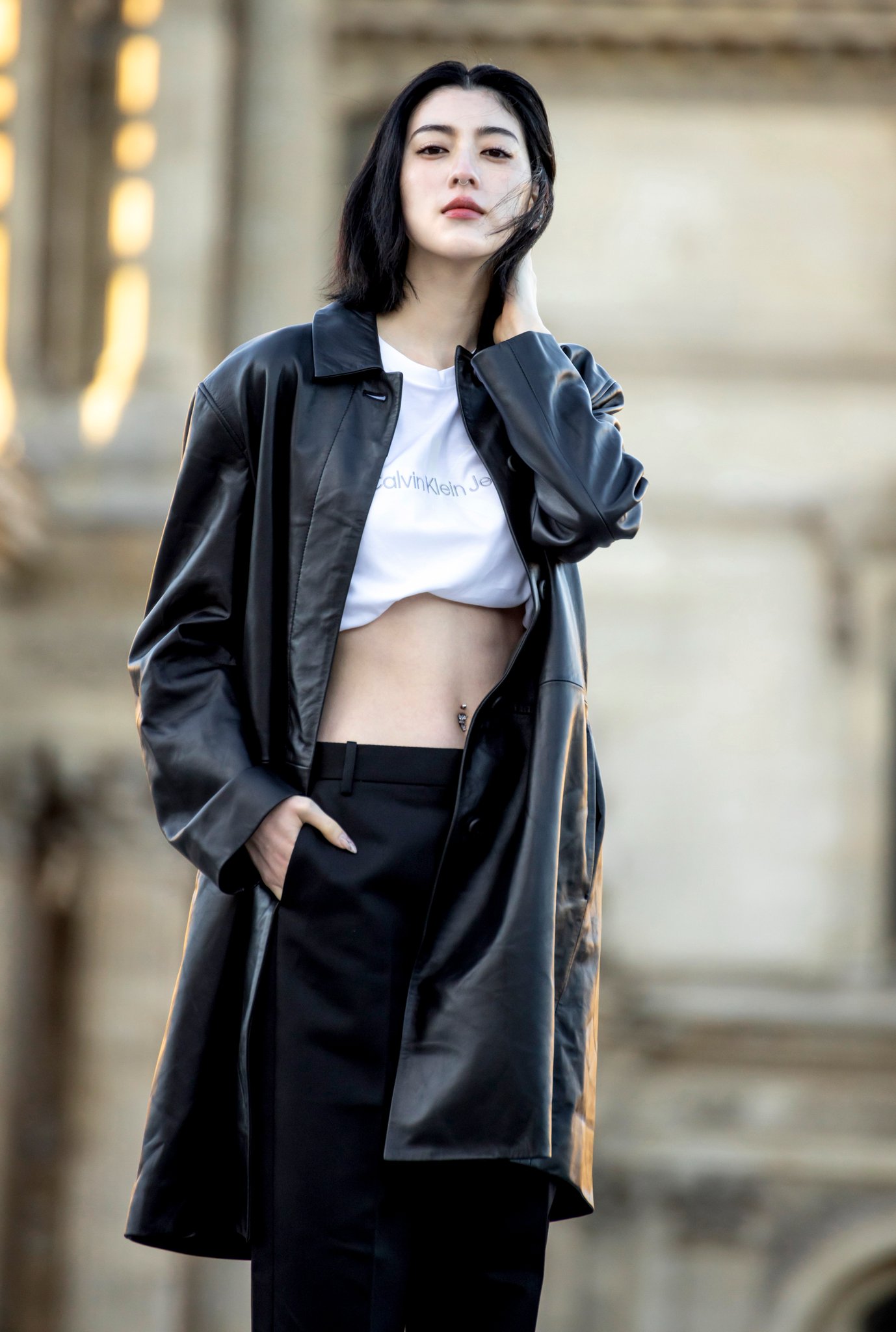 アイレネ　FUR HOODED LEATHER JACKET 三吉彩花　着用 アイレネ FUR HOODED LEATHER JACKET 三吉彩花 着用（IRENE FUR