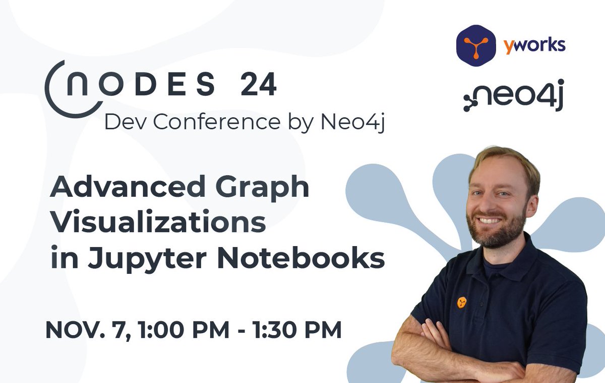 yworks's tweet image. Dr. Benjamin Niedermann, one of our experts in layout algorithms, speaks at #NodesTalk2024 by @neo4j  on Nov 7, 1:00-1:30 PM! Join his session on &apos;Advanced #GraphVisualizations in #Jupyter Notebooks&apos; for real-world #data insights.
