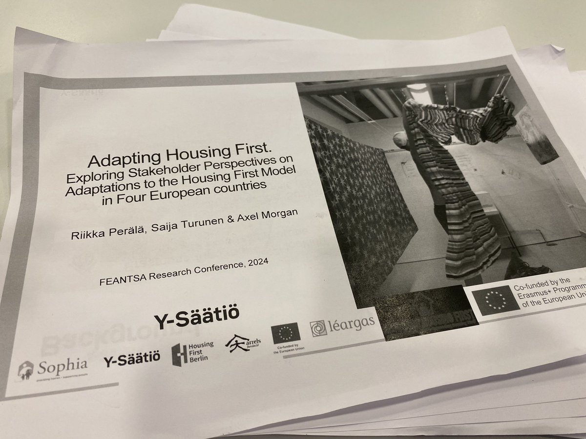Preliminary findings of <a href="/EUErasmusPlus/">Erasmus+</a> project on adapting #housingfirst presented in <a href="/FEANTSA/">FEANTSA</a> research conference. HF discussed as a human right with the need of durable &amp; diverse housing solutions. @riikkaperl <a href="/ysaatio/">Y-Säätiö</a> <a href="/sophia_housing/">@Sophia_housing</a> <a href="/ArrelsFundacio/">Arrels Fundació</a> @HousingFirstB <a href="/Leargas/">Léargas</a>