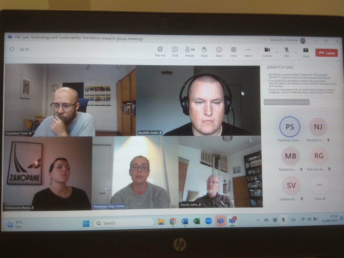 Interesting conversation on the high demand of Li-Ion #batteries need for the #energytransition within the newly established #LOSTresearch group by  <a href="/ulapland/">University of Lapland</a> 
The #LOST research group is facilitated by <a href="/beatamaihaniemi/">Beata Mäihäniemi, LL.D.</a> and <a href="/joukonuottila/">Jouko Nuottila</a> <a href="/UniLaplandLaw/">Uni Lapland Law</a>