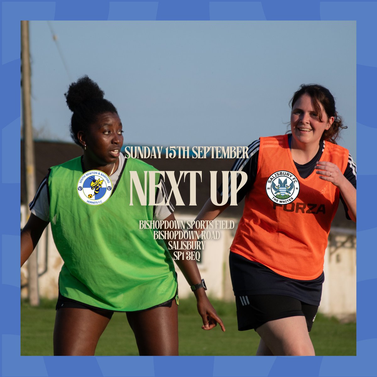 barfordhfcw's tweet photo. This Sunday we host Salisbury in Bishopdown. 🏡 

🏟️ Bishopdown Sports Field - SP1 3EQ
📅 15th September 2024
🆚 @SalisburyWFC 
🕑 2PM KO 

#TheHornets 🐝 https://t.co/5vwzIZHCsW