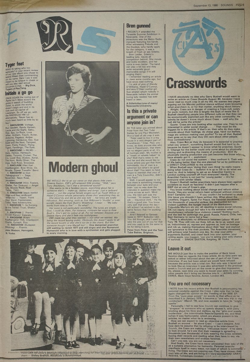 Sounds Clips (@soundsclips) on Twitter photo Letters Page in Sounds 13th, September 1980 including Rolf Harris, Tygers Of Pan Tang, Peter from Peter and The Test Tube Babies replies and Crass.
<a href="/tygersofpantang/">Tygers Of Pan Tang</a>
<a href="/testtubes/">Test Tube Babies</a> Letters Page in Sounds 13th, September 1980 including Rolf Harris, Tygers Of Pan Tang, Peter from Peter and The Test Tube Babies replies and Crass.
<a href="/tygersofpantang/">Tygers Of Pan Tang</a>
<a href="/testtubes/">Test Tube Babies</a>