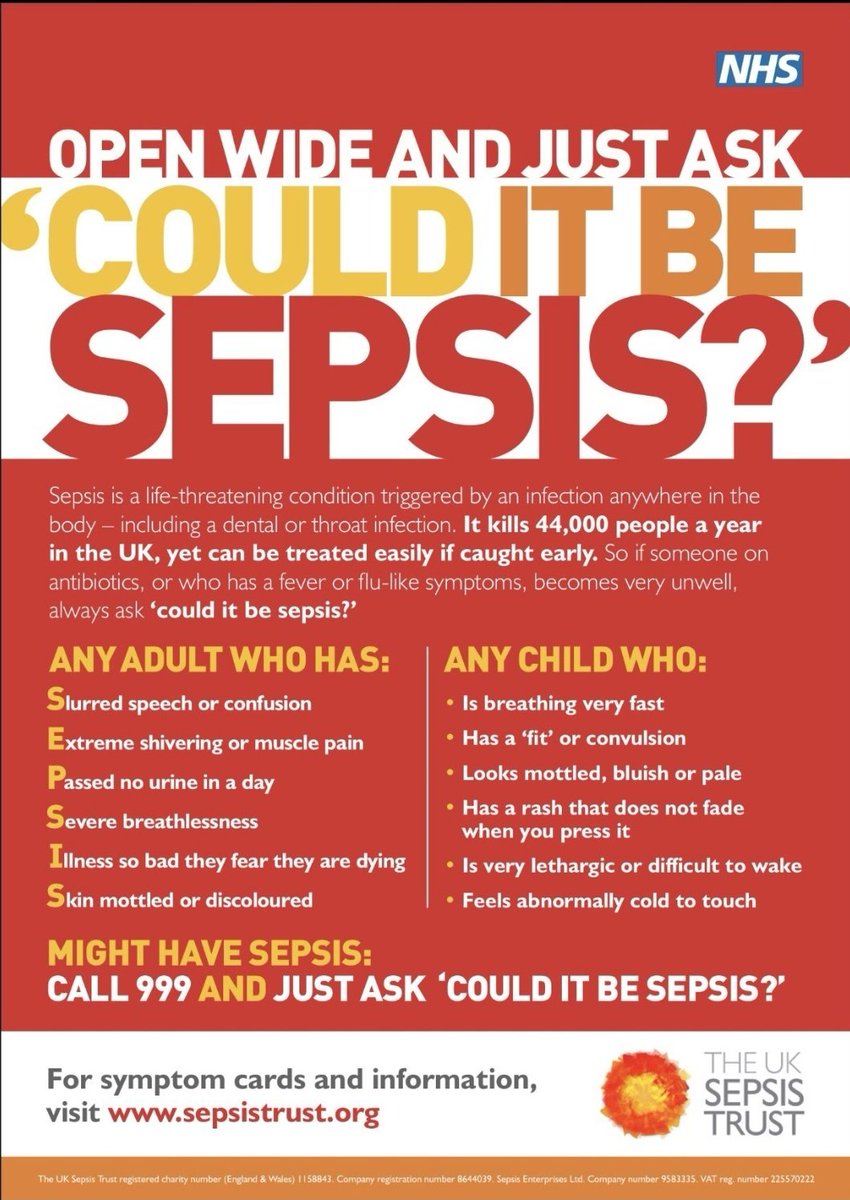 🔴🟠 Its World Sepsis Day!! 🟠🔴
#SepsisAwareness #sepsis 
#worldsepsisday #NHS