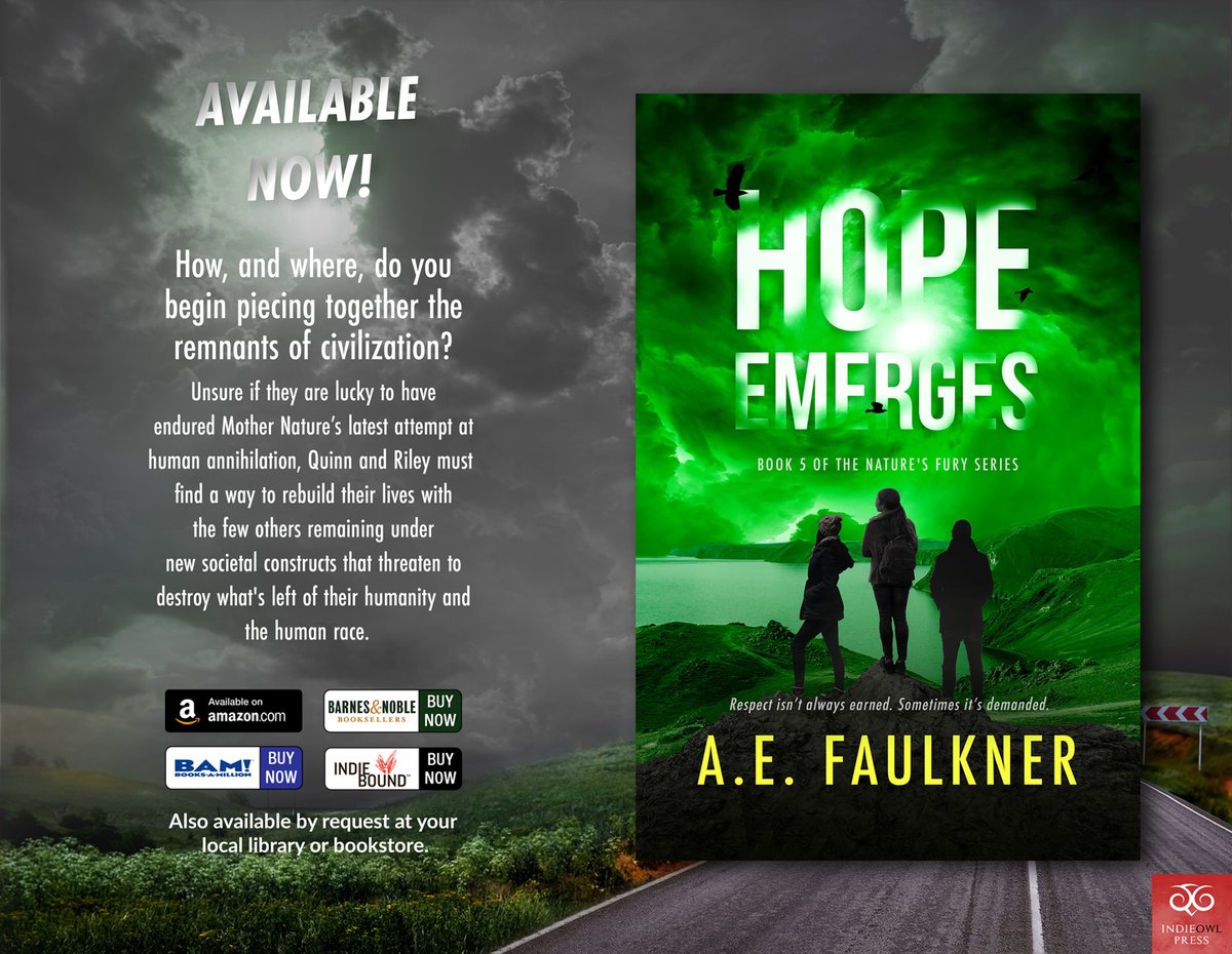 The final book in the fast-paced, heart-thumping, YA Dystopian series from author A. E. Faulkner. @AuthAEFaulkner A must-read! 🌪️🌀

#NaturesFury #FridayFeature #IndieOwlPress 

amazon.com/Hope-Emerges-N… via <a href="/amazon/">Amazon</a>