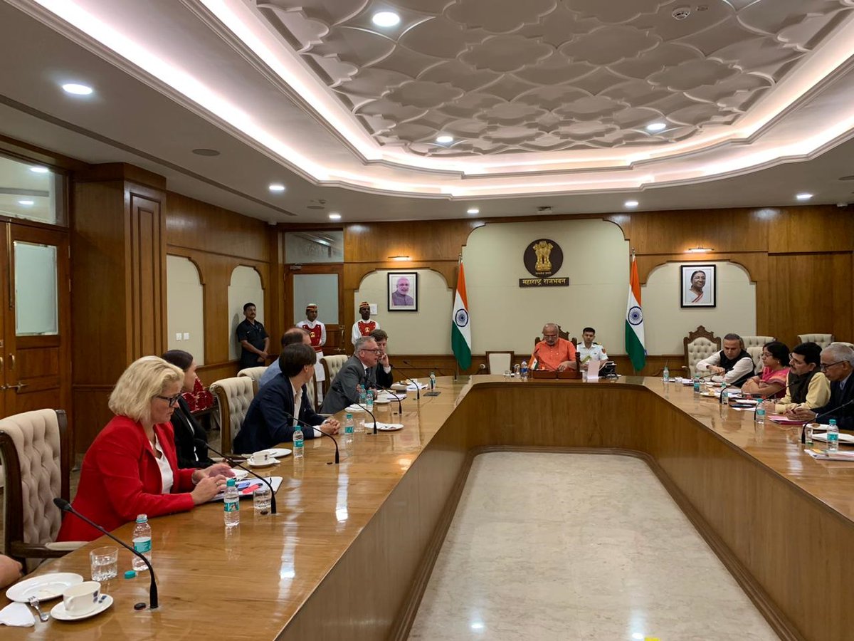 The delegation of Commerce Committee of the Finnish Parliament 🇫🇮 had their first day in Mumbai. The day involved an inspiring meetings with the Finland International School, the Reserve Bank of India, the Mahindra Group and the Governor of Maharasthra. 🇮🇳🤝 #FinlanIndia75