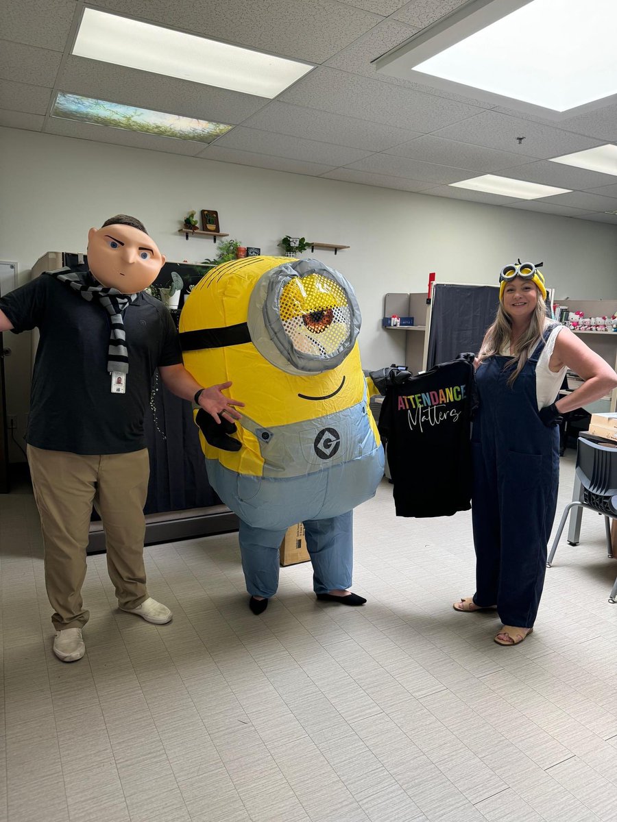Sept is “Attendance Awareness” month. Our friendly competition is “A Minion Reasons to Come to School!” The school with the highest weekly attendance gets a visit from our Student Services Minions! Congrats to Los Paseos ES! Can’t wait to find out which school wins this week! 🙌