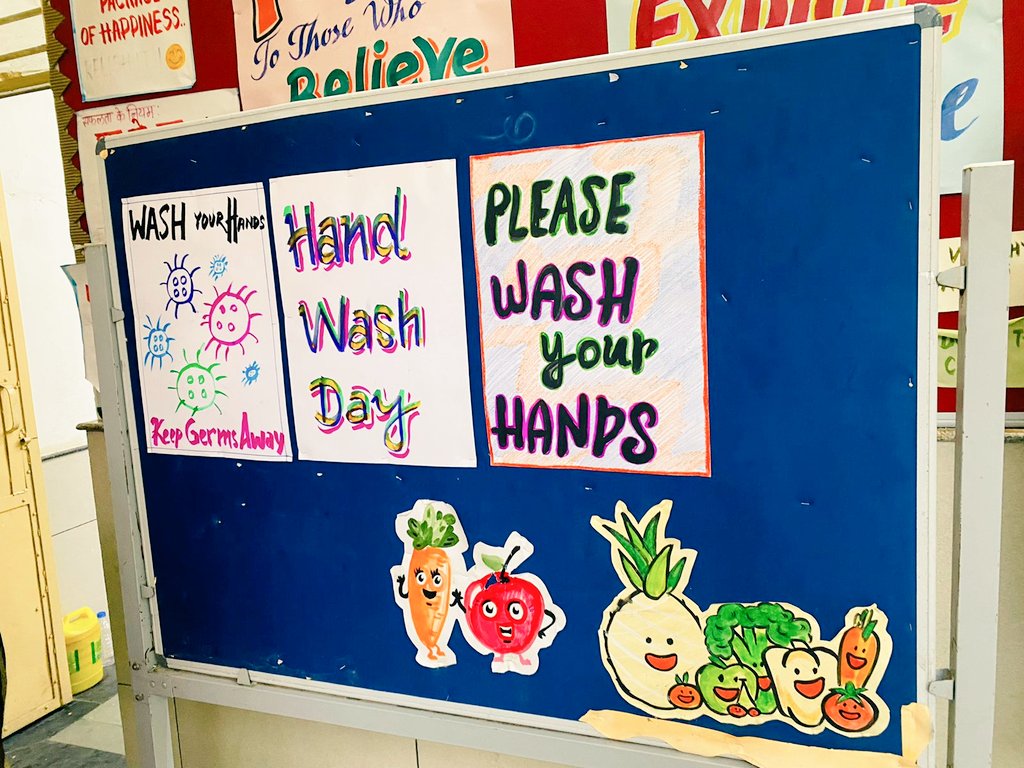 DeepaBhadula's tweet photo. "Wash your hands, wash your hands, everybody come along and wash your hands!"🎶

Had a blast teaching our li'l ones about the importance of hand hygiene at @GBSSS_1_AN under "Swachhata Pakhwada" campaign!
#HandHygiene #HealthyHabits #SchoolLife  

@Dir_Education @KuldeepSinghPpl https://t.co/nM4QDYpknr