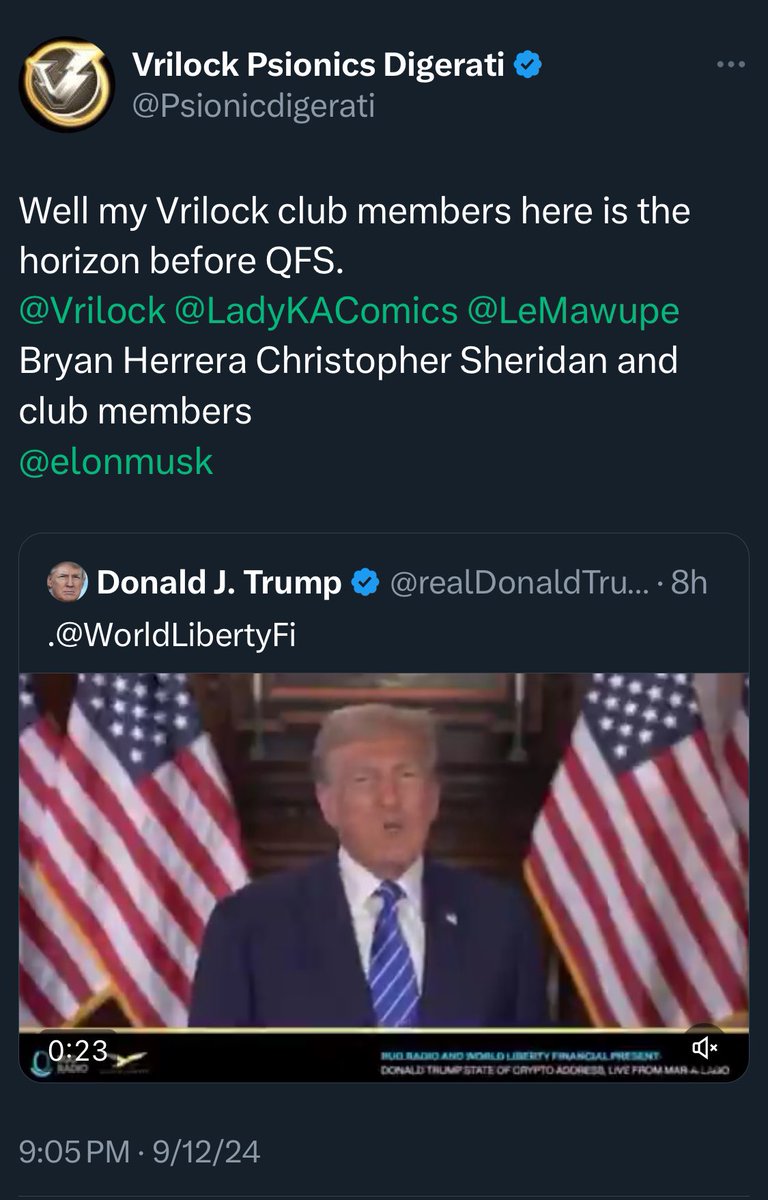 Remember my post in the Facebook group QFS? It was a year or two back… well, Big thanks to my club members who worked on this project with me in Psionics to manifest a new horizon. On X this 16th at 8pm X Spaces hosts Crypto financial system. Be there or be square. Cheers 🍻!