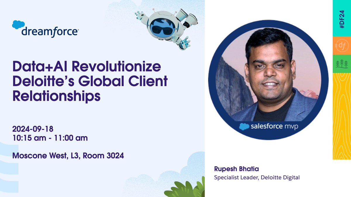 I'm excited to share that I will be speaking at #DF24. Limited passes are still available. Use code D24DSPK835 when you register on dreamforce.com for 35% off your registration. salesforce.com/dreamforce/