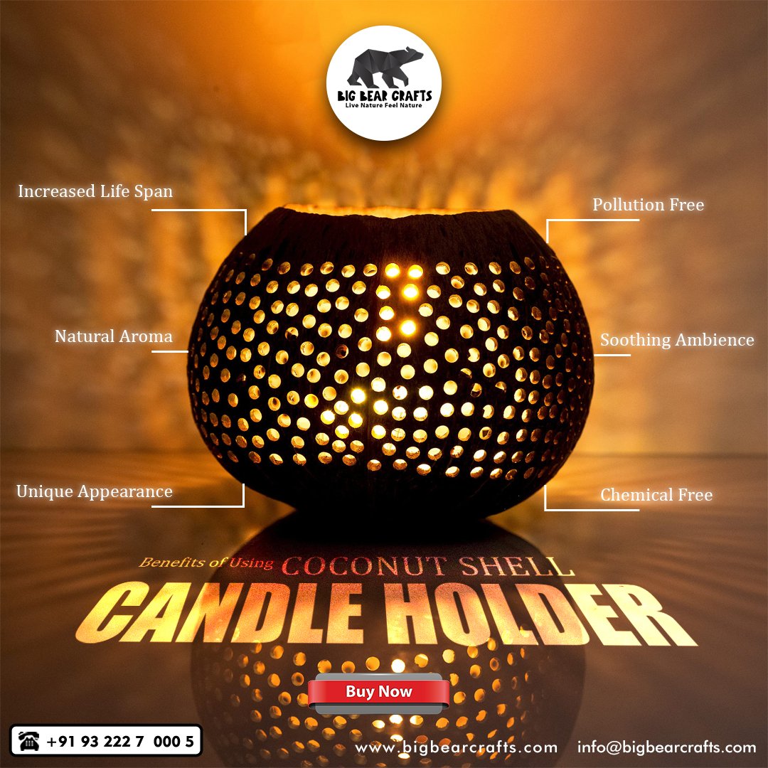 bigbearcrafts's tweet image. Eco-friendly candle holders made of coconut shells from bigbearcrafts.com will brighten your environment!

#CandleHolder #CoconutShellProducts #LiveNature #EcoFriendly #Handmade #SustainableLiving #HandcraftedProducts #WoodenProducts #SoapStoneProducts #BigBearCrafts
