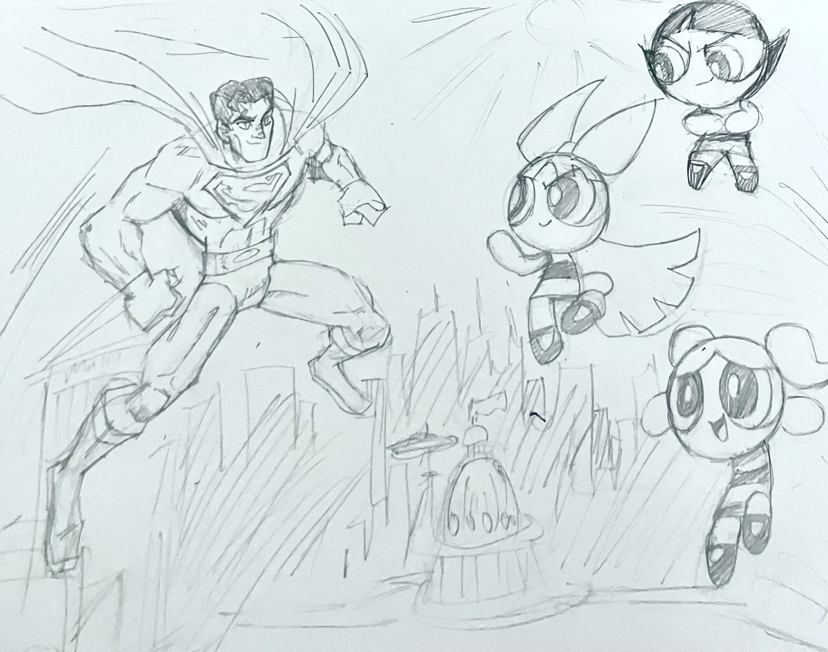 synthy_guy's tweet photo. I think the girls look kinda rough cuz their heads are more circular than oval-like but whatever, cool to see em come to mvs (my favorite is buttercup)
#powerpuffgirls #ppg #superman #multiversus #traditionalart #multiversusart https://t.co/mSsrJZKuS7