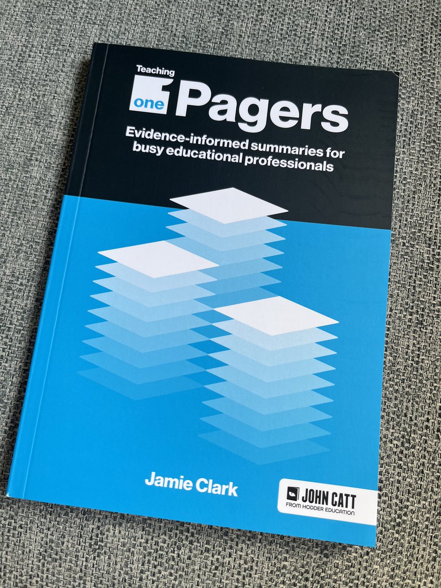 I think One Pagers by <a href="/XpatEducator/">Jamie Clark</a> is genius!🥇A perfect reference point for my work with pre-service, early career and expert teachers. As <a href="/teacherhead/">Tom Sherrington</a> says in the Forward, it’s a ‘signpost for wider reading’ and a springboard for further discussion……..Plus so much more!