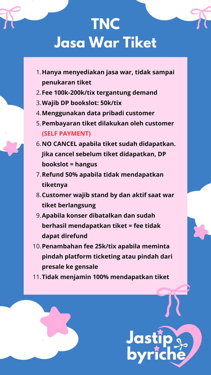 jastipbyriche's tweet photo. Open Jaswar DAY6(데이식스) 
3RD WORLD TOUR <FOREVER YOUNG> in Jakarta Day 2, Bali (Additional Sales)

✅Fee: 150k/tix
✅Mecimashop
✅Jaswar only 
✅Data pribadi + self payment 

☎️DM US

#DAY6 #데이식스
#DAY6_3RD_WORLDTOUR
#FOREVER_YOUNG
#Band_Aid #Jakarta #Bali https://t.co/uduCs2yTQ2