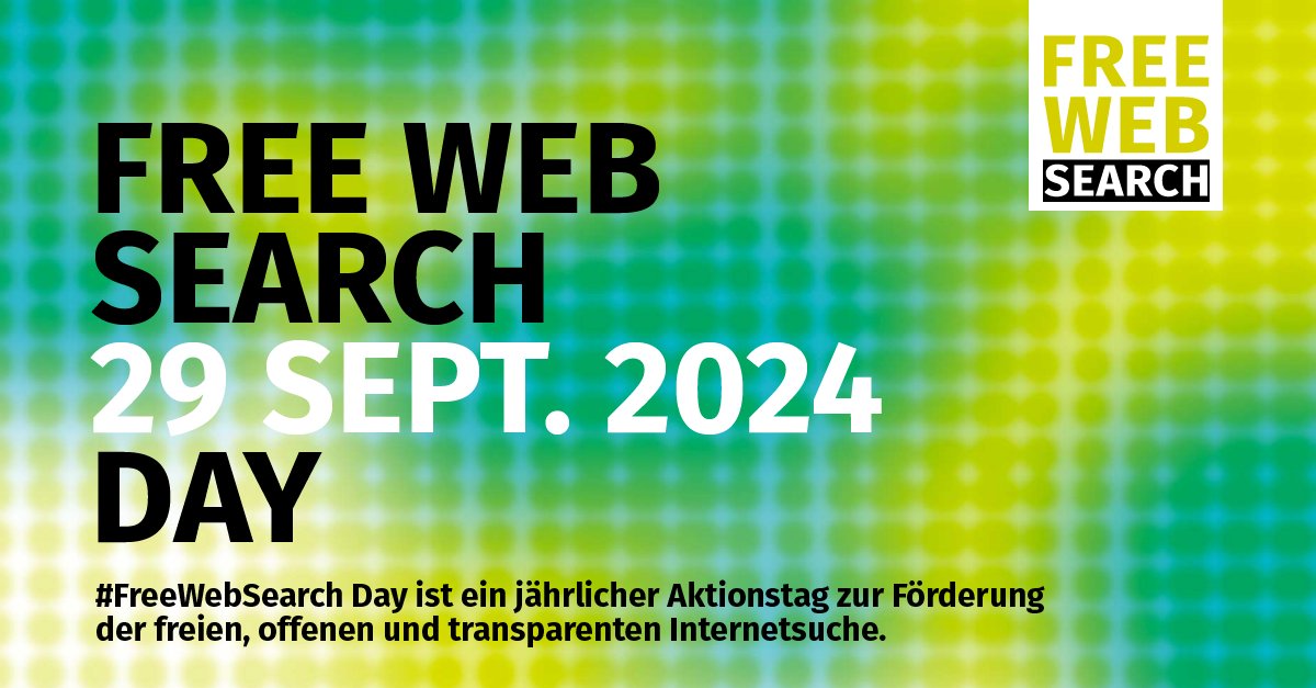 LRZ_DE's tweet image. Am 29.9. ist #FreeWebSearch Day! Wir unterstützen die Aktion und laden gemeinsam mit @openwebsearch an unserem #TagderoffenenTür zu einem interaktiven Spiel für Kinder ein, das Algorithmen leicht erklärt.

Anmeldung: lrz.de/wir/tag-der-of…
Mehr zum #FWSD: freewebsearch.org