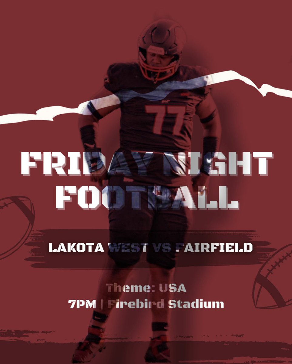 LWHSRedSea's tweet photo. LAKOTA WEST VS FAIRFIELD‼️
at lakota west at 7pm
Theme: USA 🇺🇸🇺🇸
GET HYPE FOR GAMEDAYYY🚨❌‼️💥 https://t.co/PtzqtEH1wF