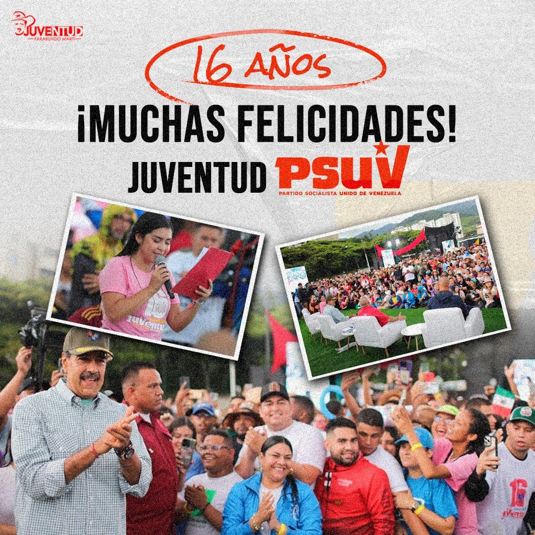 La Juventud Farabundo Martí saluda a la Juventud PSUV  en su aniversario número 16 🇻🇪
#Juventud #internalismo ❤️‍🔥
<a href="/grecia/">Grecia🥰</a>