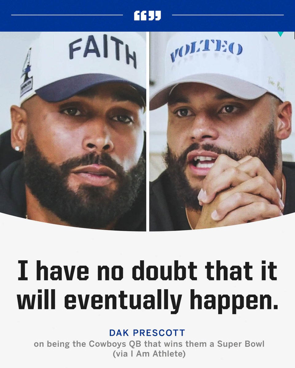 SportsCenter's tweet photo. Dak believes he's the QB that will lead the Cowboys to a Super Bowl 👀 https://t.co/QRU42RsRxn