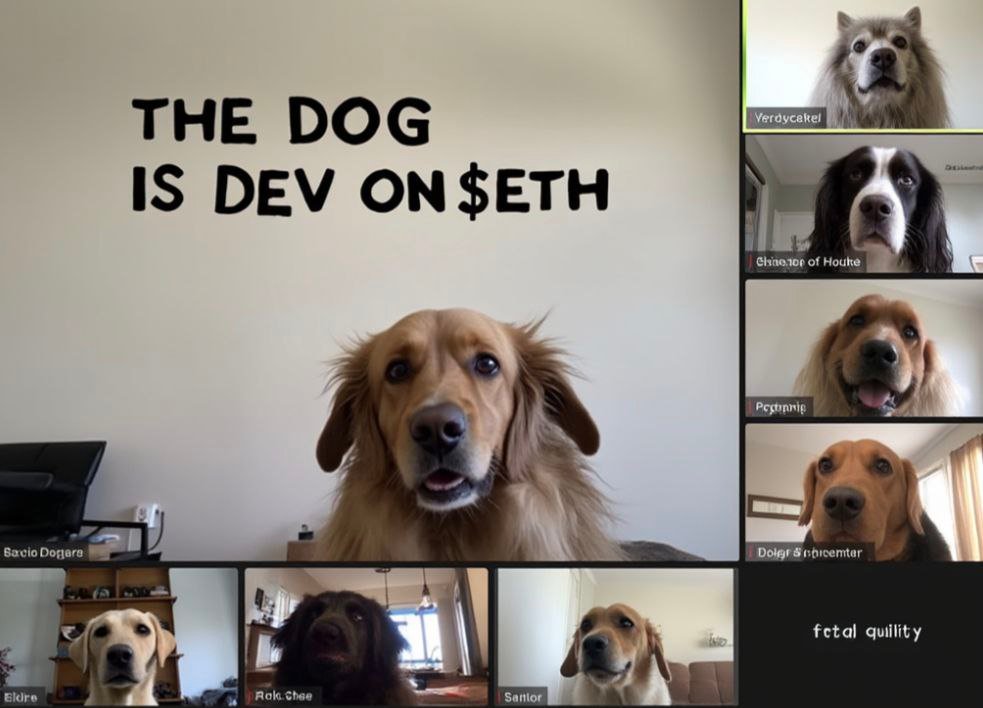 The zoom call has started

Calling all dogs of crypto ! 

Dog is the $DEV of $ETH 🐶 🖥️