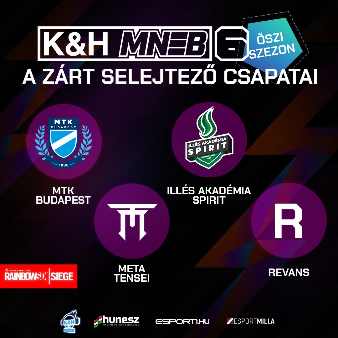 Hungarian National Esports Championship (@hungarianesport) on Twitter photo 👆Négy csapat, három hely. Ki marad ki az idei K&H MNEB alapszakaszából?
<a href="/MTKesport1888/">MTK Budapest Esport</a>
@IlleSpirit
@TSIEsports
#revans 👆Négy csapat, három hely. Ki marad ki az idei K&H MNEB alapszakaszából?
<a href="/MTKesport1888/">MTK Budapest Esport</a>
@IlleSpirit
@TSIEsports
#revans