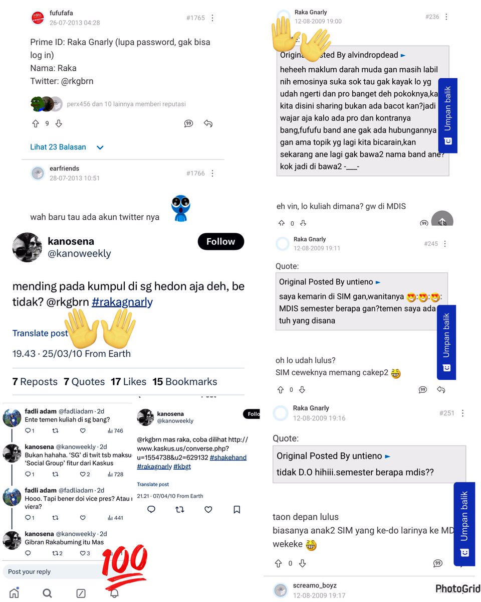 shintaeffendi's tweet image. Kliping #fufufafa supaya runut:
(1) 2013: aktif (dikenali user lain: RAKA; share prime ID+twitter)
(2) id raka gnarly +  X rkgbrn
(3) 2015: info akun kaskus dibanned; 2016: fufufafa info aktif lg
.
fufufafa kaskus=raka gnarly kaskus=rkgbrn (X)
rkgbrn=gibran=chilli pari ✅ ☺️