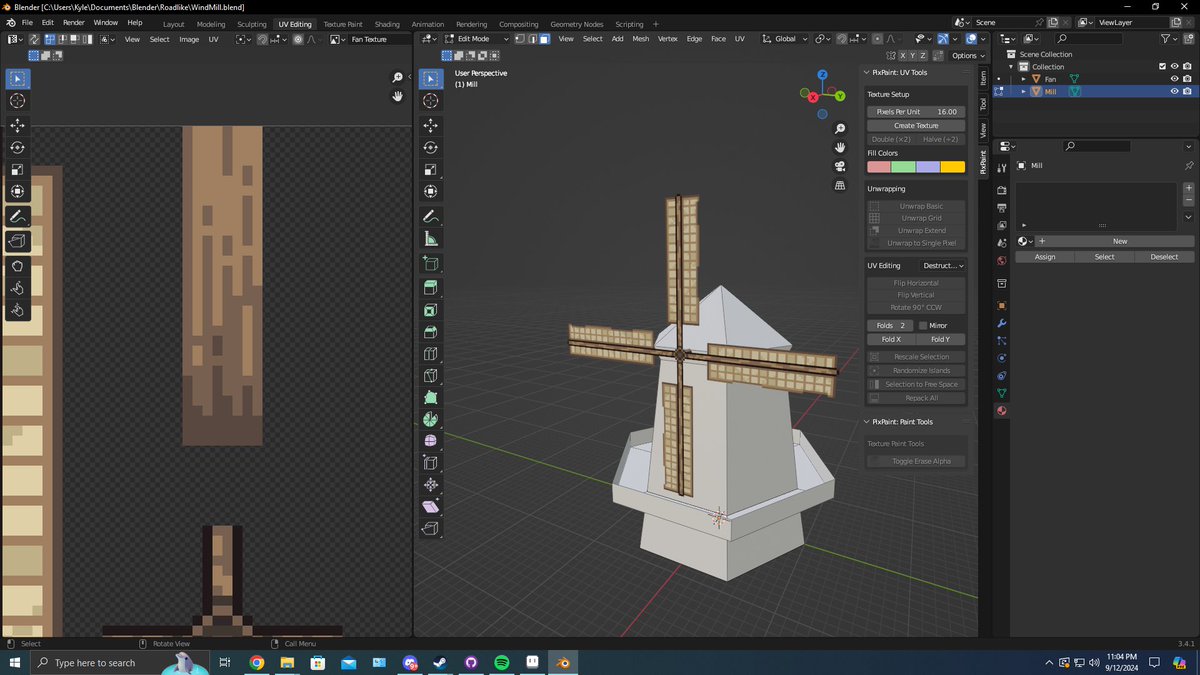 gamekrazzy's tweet photo. WIP Windmill I'm making for #Roadlike
Catch more updates on the project by following us @ReliablePluServ !!!
#3dartwork #gamedev #pixelart https://t.co/FaIkGlDQU6