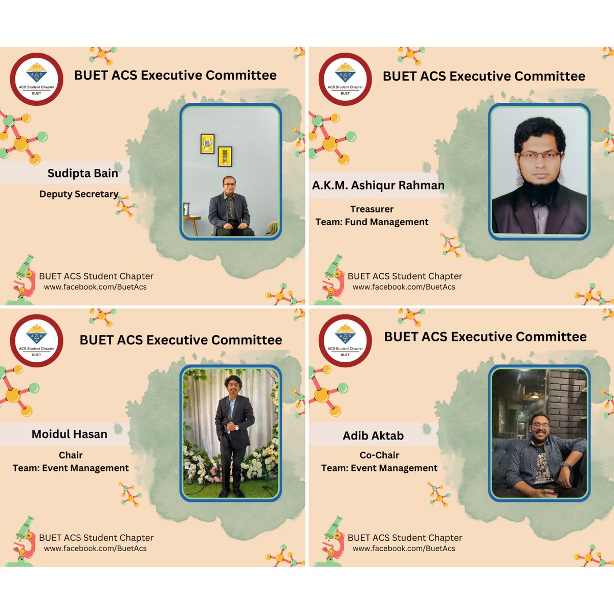 BuetAcs's tweet photo. ๐Exciting News!๐
We are thrilled to announce the new executive committee for the BUET ACS Student Chapter (2024-2025), led by our esteemed faculty advisor, Prof. Dr. Muhammad Tarik Arafat!
#BUETACS
#BUETBME
#ACS
#acsstudent https://t.co/VlVSF9FGKu