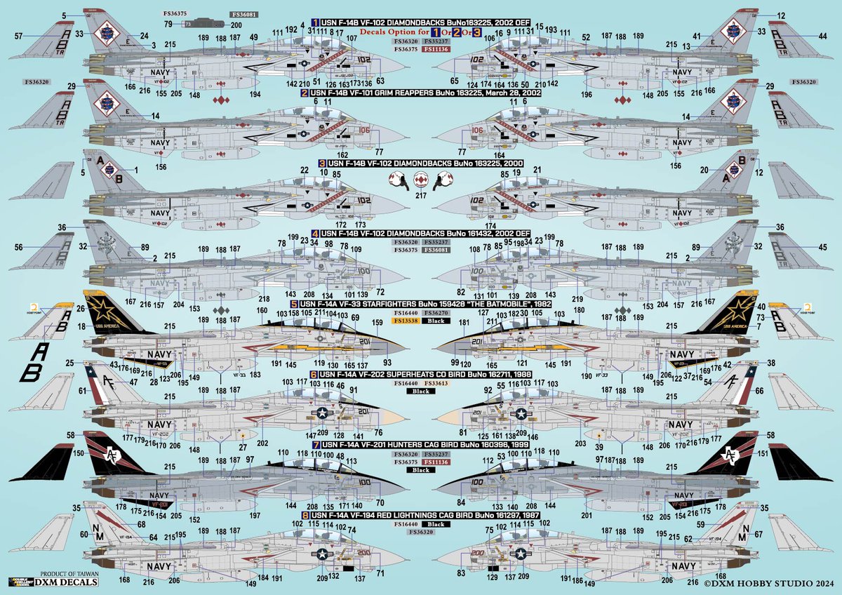 DecalsDxm's tweet photo. 🚩[Available Now] 🚩
【出荷完了】
1/48 USN F-14A/B VF-33/VF-101/VF-102/VF-194/VF-201/VF-202 Tomcat Collection #5
#F14 #Tomcat #VF33 #VF101 #VF102 #VF194 #VF201 #VF202 https://t.co/Ogu7RHz0kX
