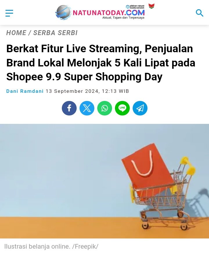 pusatberitacoid's tweet photo. Berkat Fitur Live Streaming, Penjualan Brand Lokal Melonjak 5 Kali Lipat pada Shopee 9.9 Super Shopping Day

Baca Selengkapnya :

https://t.co/nsKXlYjPAM https://t.co/xoHPMFUf0B