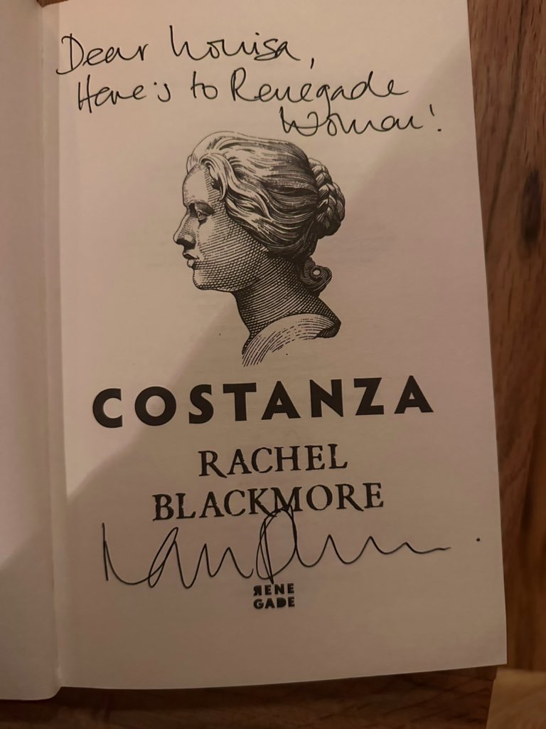 Luisa_Sherlock's tweet photo. How wonderful to meet the lady who brought the story of Costanza to life, @rjblackmore1. I have loved hearing about her research and writing.

✍️ “Here’s to Renegade Women!” 📖 https://t.co/UMixTJaDBX