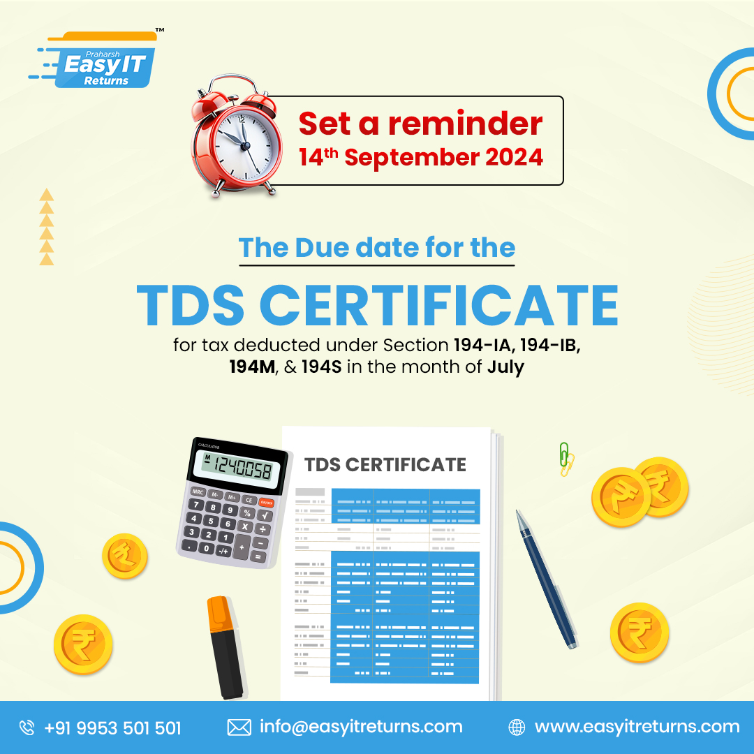 EasyITretun's tweet photo. Join hands with Easy IT Returns so that we remind you about important dates. Visit: https.//easyitreturns.com/

#Quarterlyreturns #Taxdeadline #Staycompliant #Taxcompliance #Deadlinealert #taxadvisors #taxconsultant #incometaxreturn #financialplanning #savebig #easyitreturns #tax https://t.co/rWgRTdrSPi