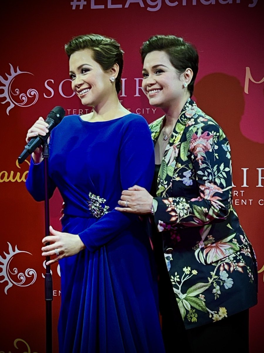 ABSCBNNews's tweet photo. LOOK: Madame Tussauds Singapore has finally unveiled Lea Salonga's wax figure.  

The broadway diva's wax figure wore a blue gown designed by Salonga's designer and friend Rajo Laurel. | via @mjfelipe 

#LEAgendaryMTSG https://t.co/z57PdQKQLh