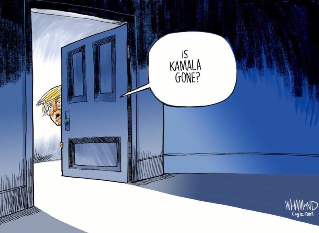 Straight facts: he's legitimately scared of her.

And rightly so. He spent 90 minutes on national TV getting absolutely *bodied* by her.

It was hard to watch such a tired and confused old brigand take *that* much verbal incoming without having the mental capacity to return fire.
