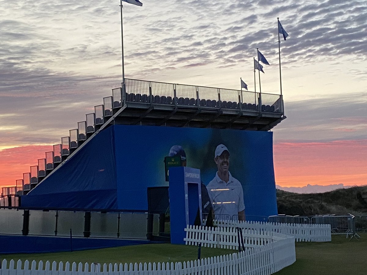 It’s an early start here at <a href="/RCDgolfclub/">Royal County Down</a> in Newcastle for day 2 of the Amgen Irish Open - the sky looks amazing. I’m just enjoying the stunning scenery and quiet on site before the crowds descend. #NIMadeforGolf