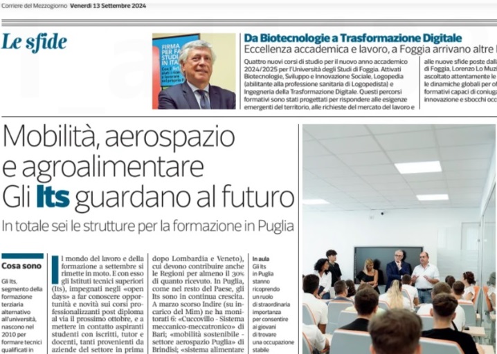 A settembre #Its  impegnati negli «open days» per far conoscere i corsi professionalizzanti post diploma al via a ottobre. 
In #puglia e #Italia crescono. Ne nascono di nuovi, aumentano i corsi di quelli già esistenti e scalda i muscoli l'Its del comparto produttivo dello sport.