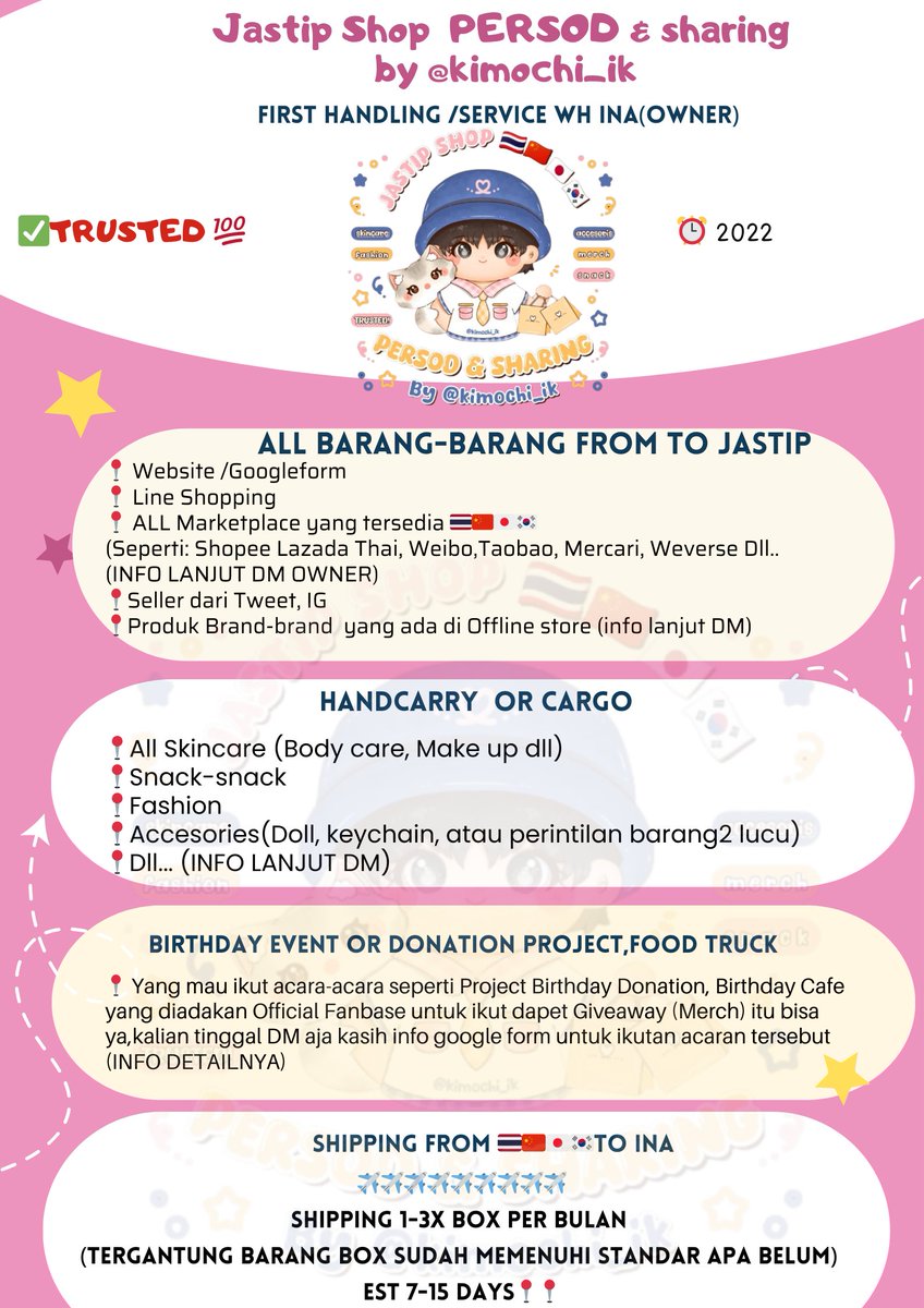 完美的光 𝐉𝐬𝐮♡⋆ WH Direct THAI Always Open Jastip tweet media