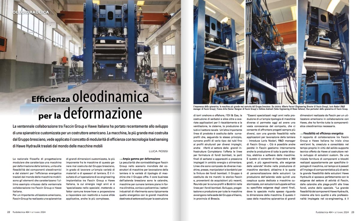 meccanica_plus's tweet image. La più grande macchina spianatrice customizzata realizzata da #FaccinGroup in #coengineering con #Hawe Italiana porta la tecnologia #loadsensing di #HaweHydraulik dalle #macchinemobili al settore #deformazione. 
L’articolo su #Fluidotecnica di settembre.

tech-plus.it/brochure/fluid…