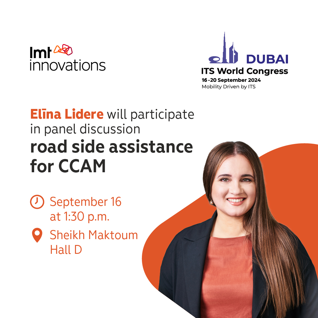 LMT Innovations (@innovationslmt) on Twitter photo Set your calendars! 🗓️ On September 16th, Elina Lidere, our Head of Innovation Ecosystems, will represent LMT at the <a href="/ITS_Congresses/">ITS Congresses</a> in Dubai. She will participate in a panel discussion at 1:30 p.m. focused on the critical role of road side assistance for CCAM. See you there! Set your calendars! 🗓️ On September 16th, Elina Lidere, our Head of Innovation Ecosystems, will represent LMT at the <a href="/ITS_Congresses/">ITS Congresses</a> in Dubai. She will participate in a panel discussion at 1:30 p.m. focused on the critical role of road side assistance for CCAM. See you there!