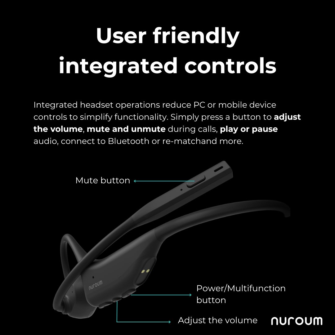 📞With the direct controls on the OpenEar Pro headset, you can quickly answer or end calls. The mute button allows you to mute yourself during meetings with just one touch.

💼Learn more: openear.nuroum.com/products/opene…
#nuroum #openear #productivity #userexperience #worksmart