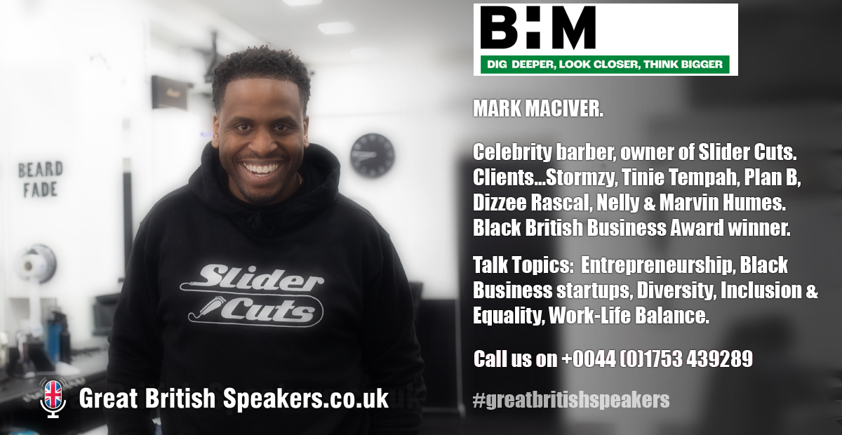 Mark Maciver, an award-winning Black British business owner, was honored with the Black British Business Award in 2018 and nominated for an Evening Standard Business Award in 2019.  greatbritishspeakers.co.uk/talents/mark-m…

#GreatBritishSpeakers #BlackHistoryMonth #MarkMaciver #BusinessLeader