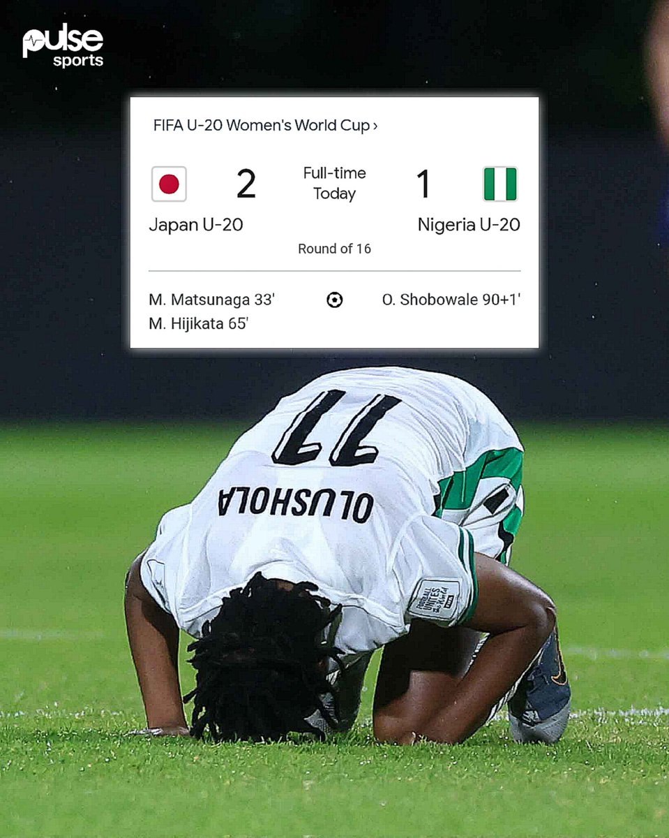 PulseSportsNG's tweet image. Heartbreak in Bogota 💔

The Falconets’ World Cup run ends with a tough 2-1 loss to Japan. Our title dreams are over, but the fight and spirit live on! 🇳🇬

How would you describe their performance in this tournament? 🤔

#U20WWC #Falconets