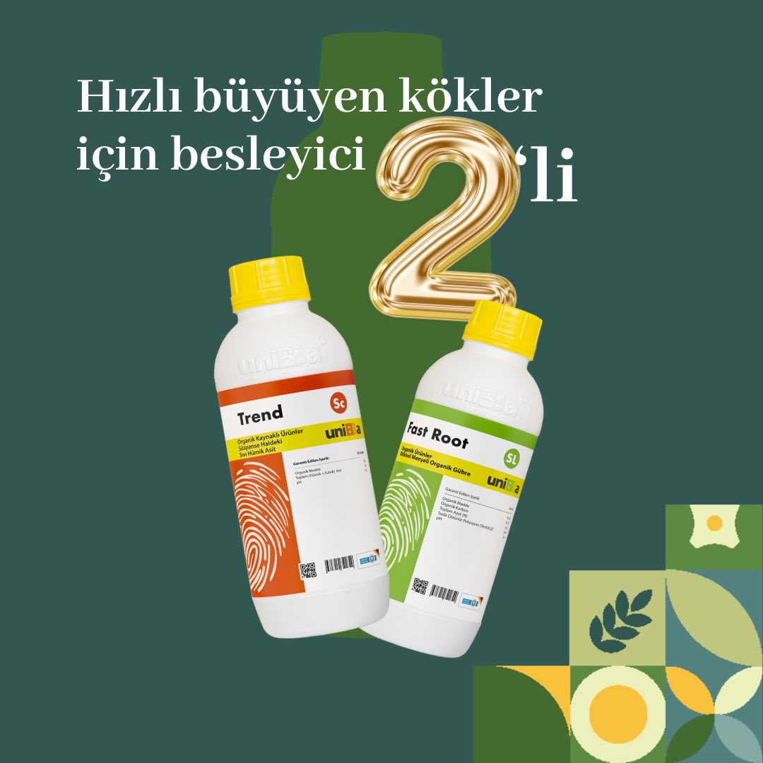 UnibaTarim's tweet photo. Hızla büyüyen kökler için Trend ve Fastroot ile tanışın!🎋

Meet Trend and Fastroot for rapidly growing roots!🎋

#UnibaTarım #YenilikçiTarım #TarımTeknolojileri #InnovativeAgriculture #tarım #agriculture #Hızlıbüyüme #FastRoot #Trend #FastGrowth https://t.co/yM2qRwtyut