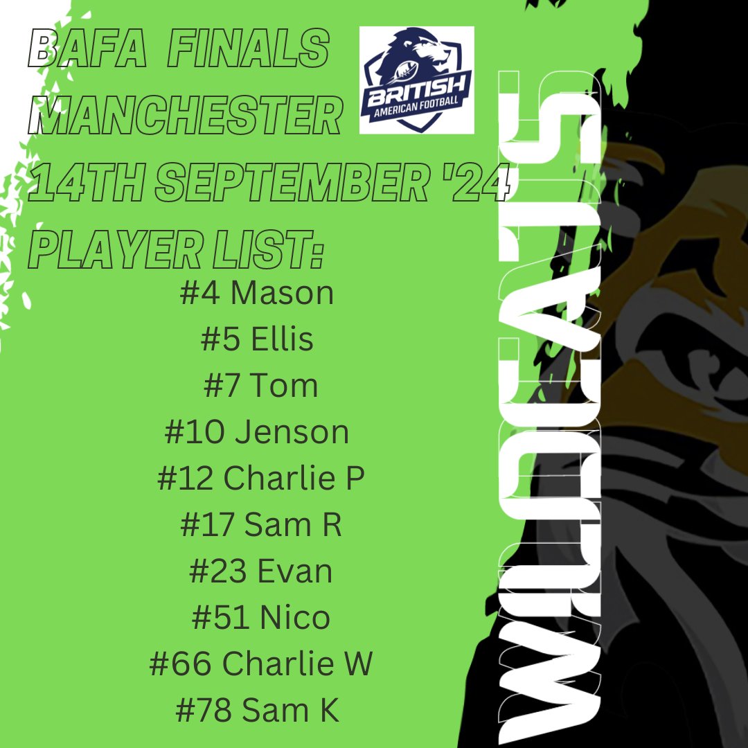 SWalesWildcats's tweet photo. Flag Football Wales Wildcats are proud to announce our u14s squad who will be travelling to Manchester to compete in the British American Football Association National Finals. Wish them luck as they represent Wales 🏴󠁧󠁢󠁷󠁬󠁳󠁿 @WalesOnline

#cymrucats #flagfootballuk https://t.co/he9HnZl5m0