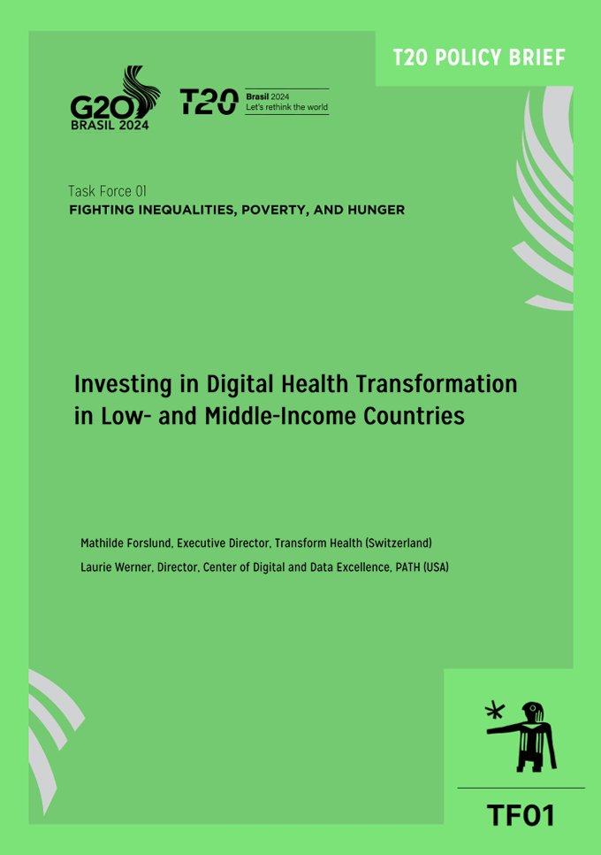 Transform Health (@trans4m_health) on Twitter photo (1/2) 🌐#Digitalhealthinvestment is key to accelerating progress towards #UHC. Yet, current funding is falling short. Our latest #T20 policy brief highlights the need for improved investment in digital health, as championed by the <a href="/g20org/">G20 South Africa</a> 🌍🤝
Read more: buff.ly/4gjMWAR (1/2) 🌐#Digitalhealthinvestment is key to accelerating progress towards #UHC. Yet, current funding is falling short. Our latest #T20 policy brief highlights the need for improved investment in digital health, as championed by the <a href="/g20org/">G20 South Africa</a> 🌍🤝
Read more: buff.ly/4gjMWAR