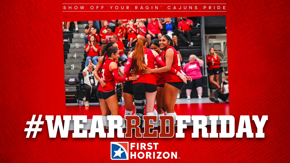 Louisiana Ragin' Cajuns® (@ragincajuns) on Twitter photo It's #WearRedFriday ‼️
Be sure to share your photos in Ragin' Cajuns gear with #WearRedFriday, for your chance to be featured in our bi-weekly newsletters!
#GeauxCajuns | <a href="/FirstHorizonBnk/">First Horizon Bank</a> It's #WearRedFriday ‼️
Be sure to share your photos in Ragin' Cajuns gear with #WearRedFriday, for your chance to be featured in our bi-weekly newsletters!
#GeauxCajuns | <a href="/FirstHorizonBnk/">First Horizon Bank</a>