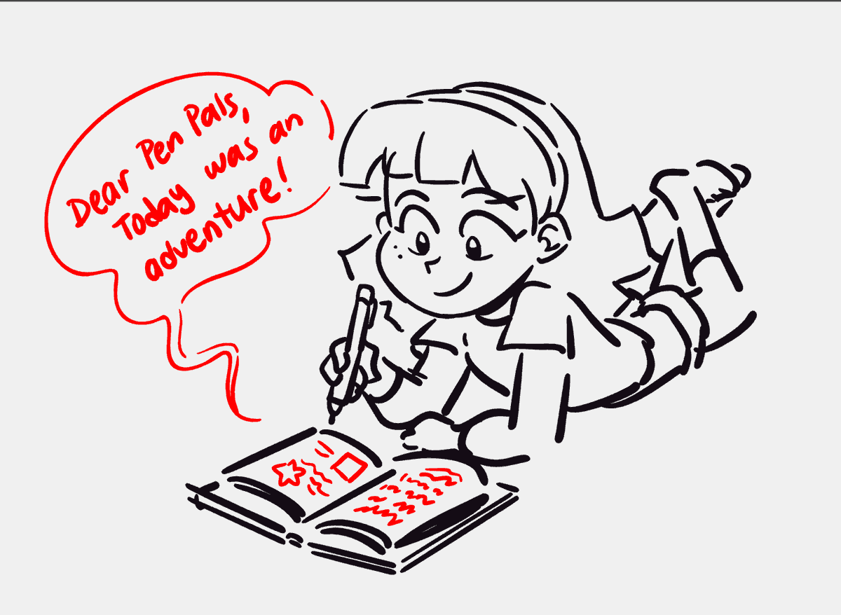 writing to her best friends 