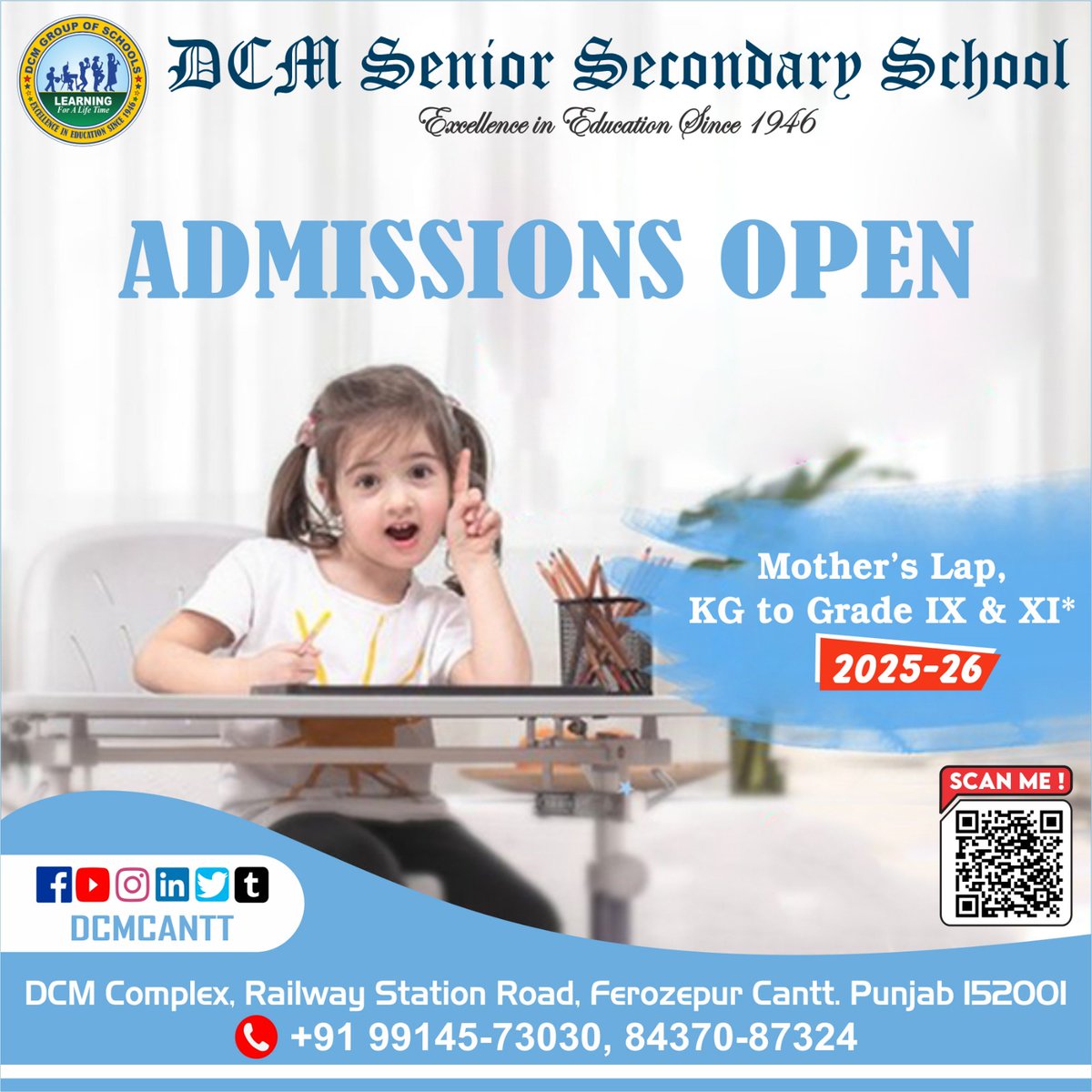 dcmcantt's tweet photo. Step into a Future of Boundless Possibilities

D.C Model Sr. Sec. School invites you to embark on an extraordinary educational adventure for the session 2025-26 . Where passion meets purpose, our vibrant community is ready to inspire and elevate every learner to new heights. https://t.co/K9fFn4Iuqn